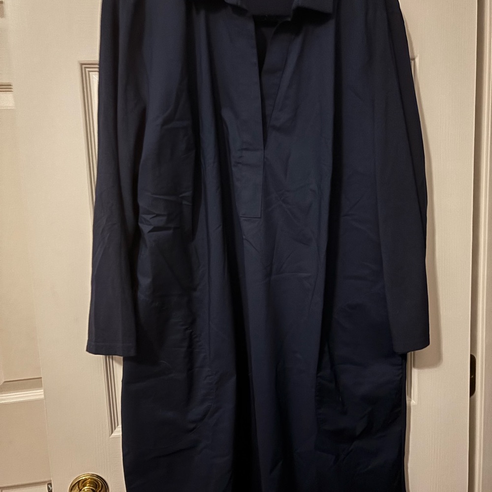 Hinson Wu Ivy Dress Women Extra Large Navy Blue Shift Pockets 3/4 Sleeve